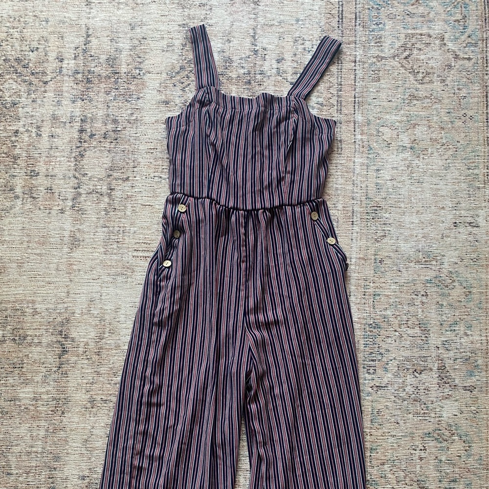 Target blue and purple striped jumpsuit